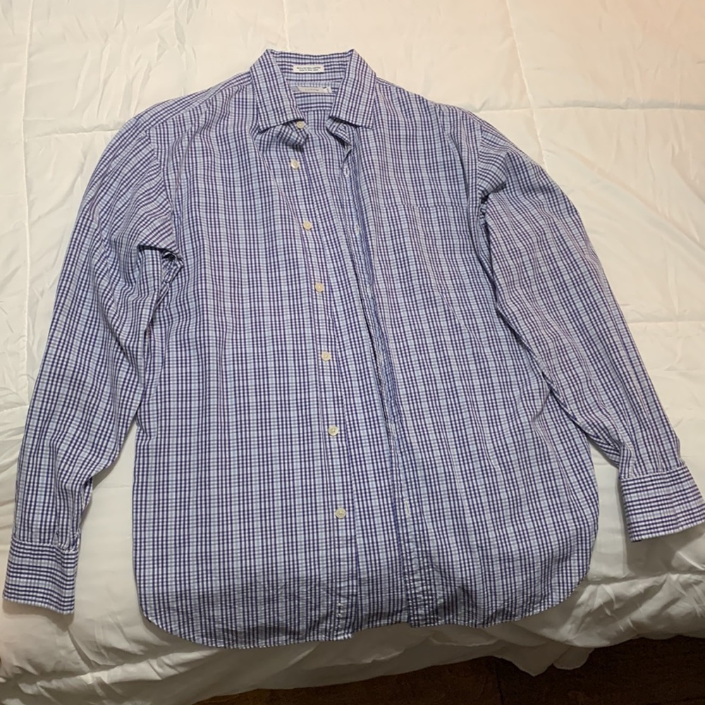 J crew blue button down dress shirt.